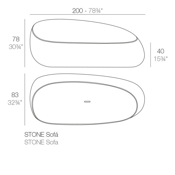 Vondom Stone 78.75'' Outdoor Patio Sofa & Reviews | Wayfair